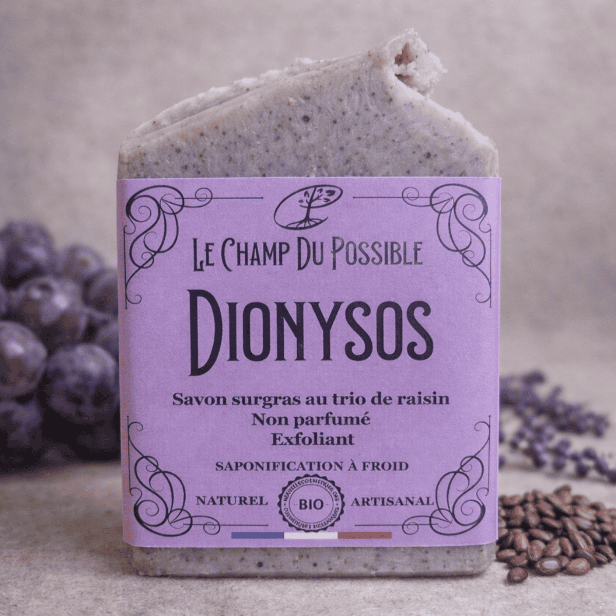Dionysos - Savon surgras bio au raisin exfoliant
